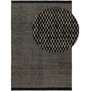 Benuta Tapis de laine noir & blanc 140x200 pas cher