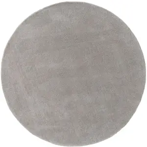 Benuta Tapis de laine gris D 100 rond pas cher