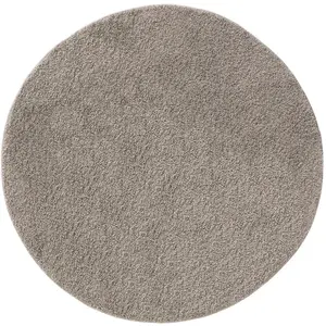 Benuta Tapis à poils longs gris clair D 120 rond pas cher