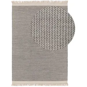 Benuta Tapis de laine gris 200x300