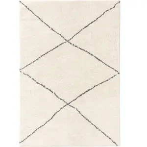 Benuta Tapis à poils longs crème 140x200 pas cher