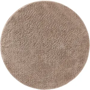 benuta ESSENTIALS Tapis à poils longs rond beige D 200 pas cher