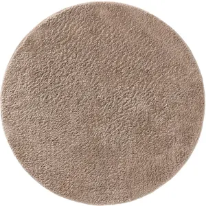 Benuta Tapis à poils longs rond beige D 120 pas cher