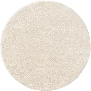 benuta ESSENTIALS Tapis à poils longs rond blanc D 160 pas cher