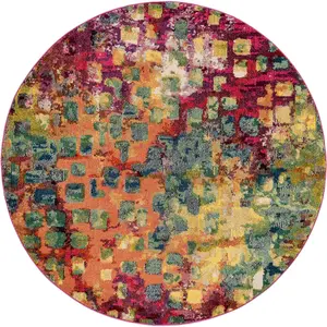 benuta Tapis multicouleur D 120 rond pas cher