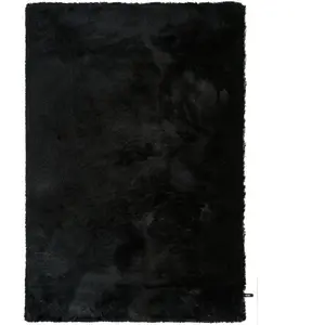 benuta Tapis à poils longs noir 140x200 pas cher