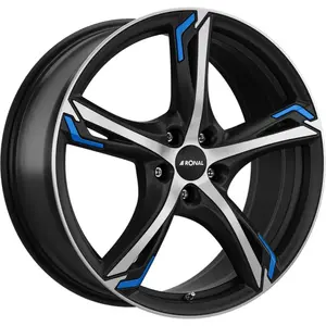 Jante Alu Ronal R62 Blue 18 Pouces - 7.5x18 5x120 Et52 Jetblack-matt-frontkopie pas cher