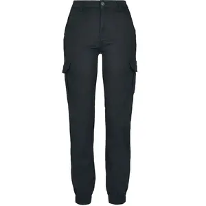 Comparateur de prix : Urban Classics Ladies High Waist Cargo Pants Pantalon, Noir (Black 00007), 27 Femme