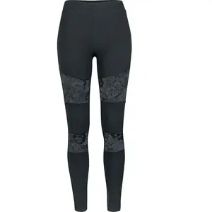 Comparateur de prix : Urban Classics Ladies Laces Inset Leggings Femme, Noir (Black 00007), XS