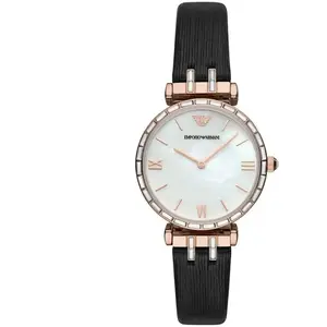Montre Femme EMPORIO ARMANI en Cuir Noir pas cher