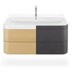 Duravit Happy D.2 Vasque avec meuble bas, 2 tiroirs, HP4638E8080, c-bonded pas cher