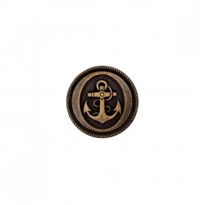 Prym Boutons métal à queue ancre marine 22mm X2 - Marron (LAITON VIEIL...
