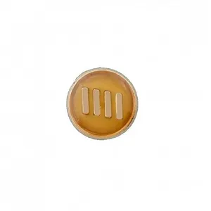 Bouton à rayures en métal 10mm à queue - Prym Curry/or Jaune - Curry/o...