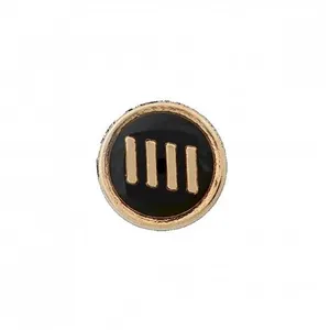 Bouton à rayures en métal 10mm à queue - Prym Noir/or Noir - Noir/or N...