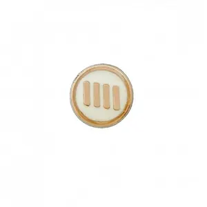 Bouton à rayures en métal 10mm à queue - Prym Creme/or Blanc - Creme/o...