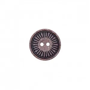 Non communiqué Bouton polyester et bois 2 trous 23mm - Prym(...) - Bleu Fonce