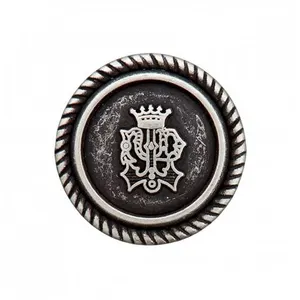 Boutons métal armoirie à queue 20mm X2 - Prym Argent Vieilli gris - Ar...