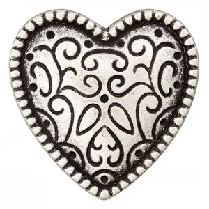 Boutons Coeur Folklore à queue 20mm X2 - Prym Argent Vieilli gris - Ar...