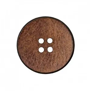Boutons en cuir recyclé 4 trous 23mm X2 - Prym(...) - Marron