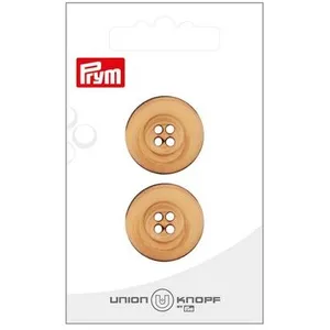 Prym Boutons en bois 23 mm 2 pcs Beige Bord LargeVendu parscrapmalin