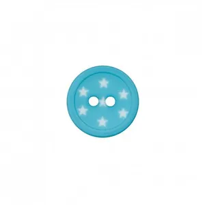 Boutons étoiles polyester 2 trous 12mm X3 - Prym Turquoise Bleu - Turq...