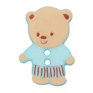 Non communiqué Boutons Ourson blanc 15mm X 3 - Union Knopf(...) - Bleu Clair