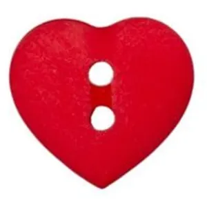 Non communiqué Boutons Coeur 2 trous 12 mm X 4 - Union Knopf(...) - Rouge
