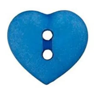 Non communiqué Boutons Coeur 2 trous 12 mm X 4 - Union Knopf(...) - Bleu Moyen