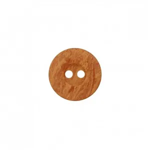 Boutons imitation bois en polyester 2 trous 18mm X 3 - Prym Brun Moyen...