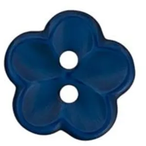 Boutons Fleurs Blanches 12 mm X 4 - Union Knopf Bleu Marine - Bleu Mar...
