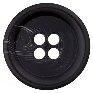 Boutons classique chiné à rebord 4 trous 18mm X3 - Prym Noir - Noir
