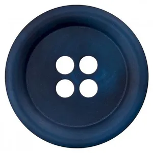 Boutons classique chiné à rebord 4 trous 23mm X2 - Prym Bleu Marine - ...