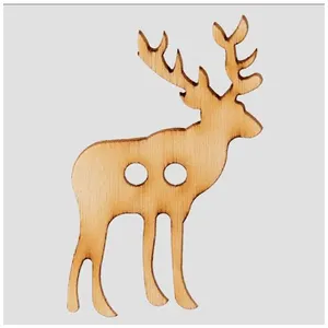 Non communiqué Bouton Cerf en bois 2 trous 40mm - Prym(...) - 016 Naturel