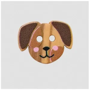 Bouton en bois motif animaux de la ferme 2 trous Prym   Ø 15 mm   Bois...