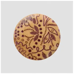 Bouton Rond Motif Fleurs en Bois d Olivier   20 mm   Prym(...) - 022 B...