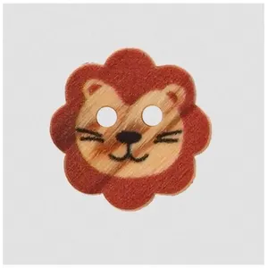 Bouton en bois 2 trous Prym   Ø 15 mm   Motif animaux sauvages en bois...