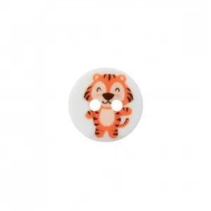 Bouton animaux polyester 2 trous 12mm - Prym Tigre Multicolore - Tigre...