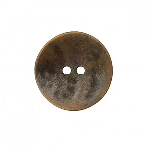 Bouton métal ondulé 2 trous 15 à 20mm - Prym 20 Laiton vieilli - 20 La...