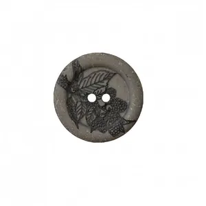 Bouton recyclé polyester motif fleur 2 trous 18 à 23mm - Prym 18-gris ...