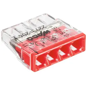 Comparateur de prix : 100 bornes WAGO 2273 ultracompacte 4 entrées (rouge) 2273-204