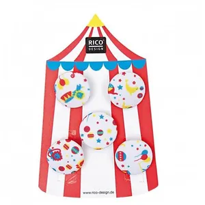 Non communiqué Boutons cirque rouge 2.5 cm - Rico Design(...) - Blanc