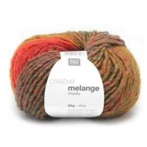 Pelote de laine à tricoter CREATIVE MELANGE CHUNKY - 039 Curry-vert - ...