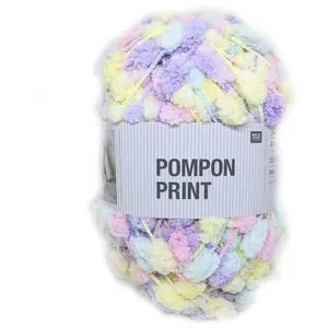 Laine POMPON, Rico Design 025 Rose multi pas cher