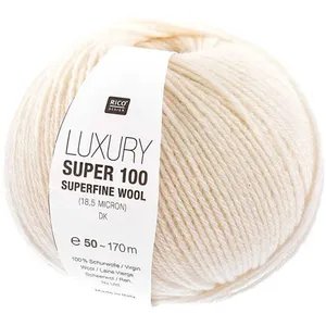 Pelote de laine Luxury Super 100 superfine wool dk - 01 Blanc - 01 Bla...