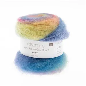 Pelote ESSENTIALS SUPER KID MOHAIR LOVES SILK PRINT 50 gr - 01 Bleu - ...
