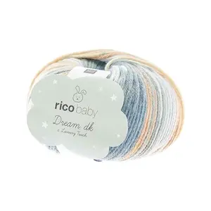 Fil à tricoter Rico RICO BABY DREAM LUX TOUCH - 13 Petrole/jaune - 13 ... pas cher