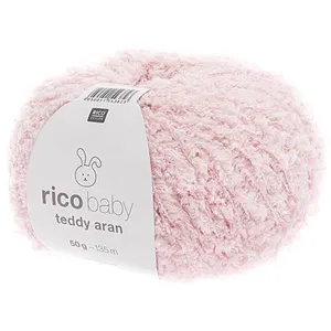 Pelote à tricoter Rico Baby Teddy Aran - Rico Design 022 Rose - 022 Ro...