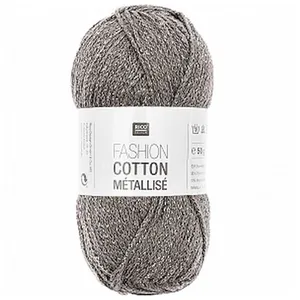 Fil à tricoter FASHION COTTON MÉTALLISÉ DK - Rico Design 05 Gris - 05 ... pas cher
