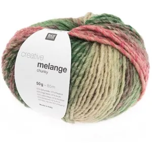 Pelote de laine à tricoter CREATIVE MELANGE CHUNKY - 050 Lilas-vert - ...