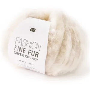 Pelote de laine Fashion Fine Fur Super Chunky - Rico Design(...) - 01 Ecru pas cher